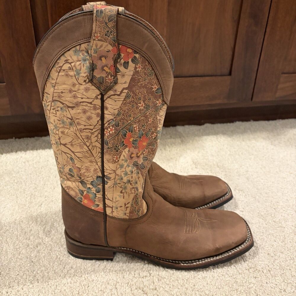 EUC Circle G Women’s Printed Shaft Western Boots Brown Size 10 Cowgirl
